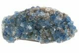 Cubic, Blue-Green Fluorite Crystals on Quartz - China #138707-1